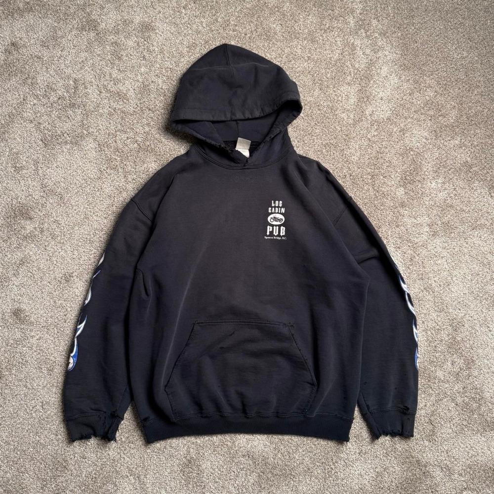 GILDAN ULTRA COTTON "LOG CABIN PUB" SLEEVE HIT PULLOVER HOODIE
